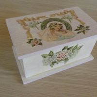 portaconfetti decorato con tecnica decoupage