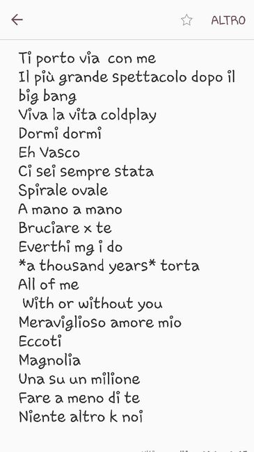 Quale canzoni avete scelto? - 1