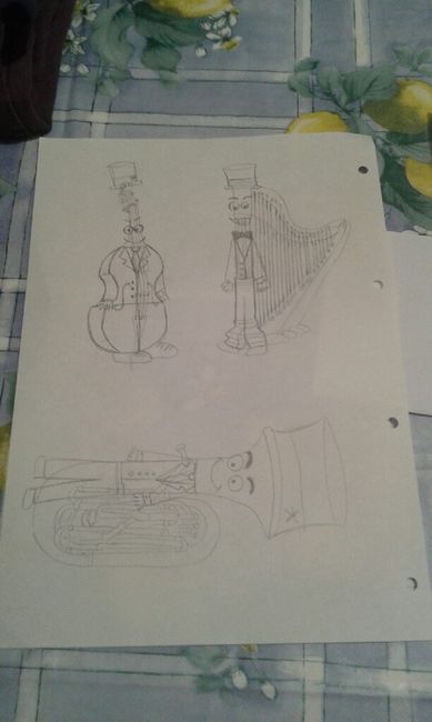 Bozza disegni per tableau marriage. - 2