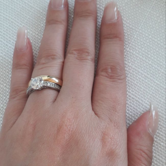 Fede gialla con solitario oro bianco 6