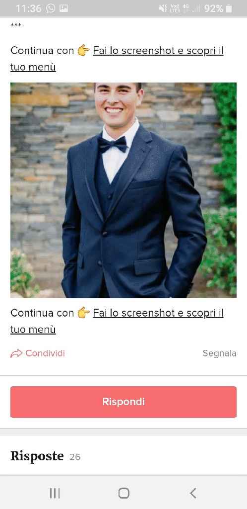 Fai lo screenshot e scopri il vestito dello sposo - 1