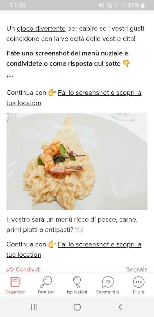 Fai lo screenshot e scopri il tuo menù - 1