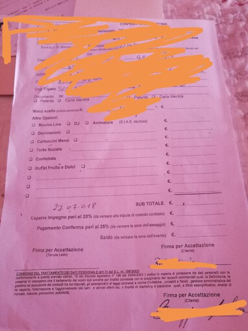 Contratto banqueting 3