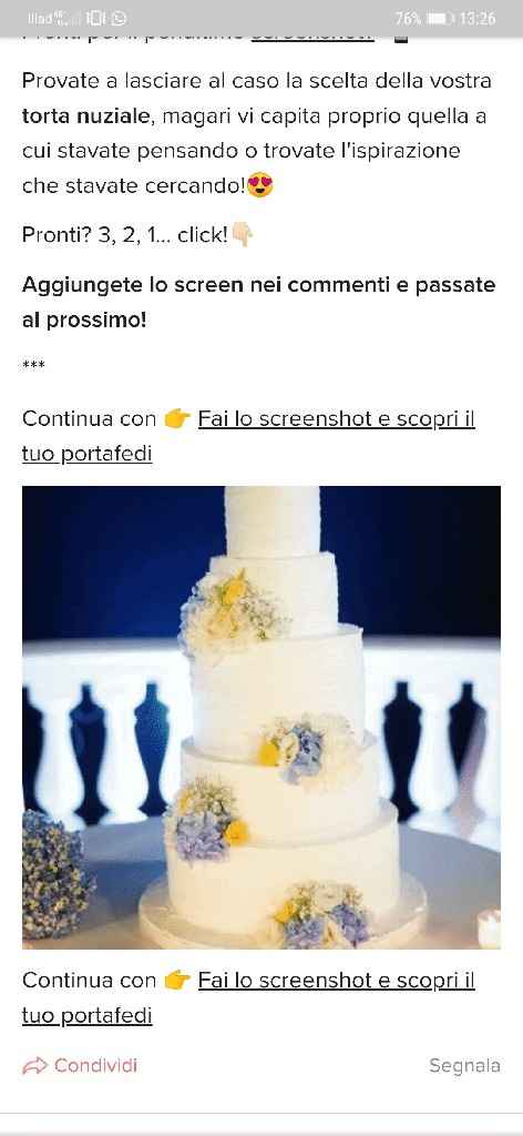 Fai lo screenshot e scopri la tua torta nuziale - 1