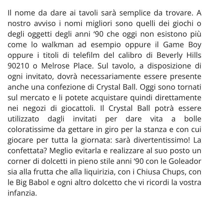 Matrimonio tema anni 90, idee nomi tavoli? - 1
