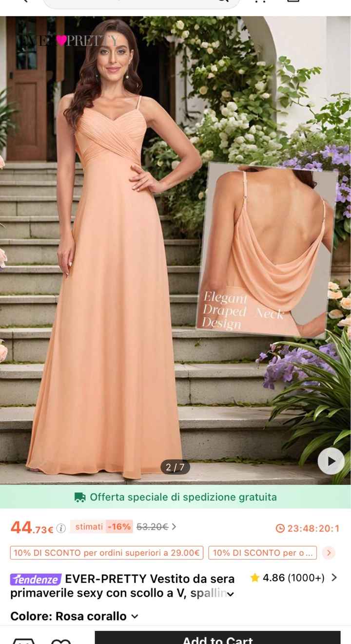 Vestito damigelle color pesca - 1