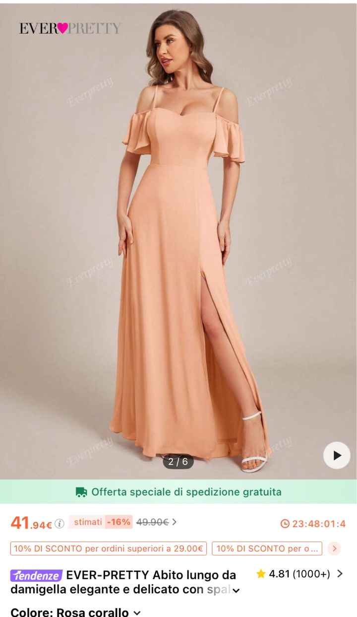 Vestito damigelle color pesca - 2