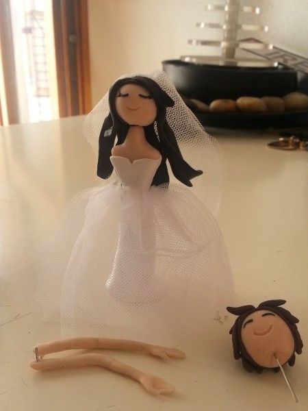 seconda prova cake topper sposina e sposo work in progress