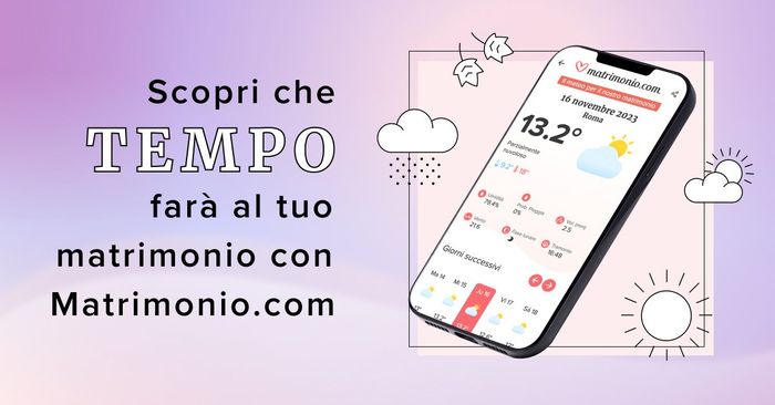 Vorresti sapere che tempo farà al tuo matrimonio?⛅ Scoprilo qui👇 1