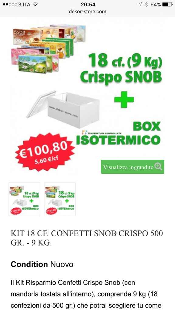 Quantità confetti per confettata - 1