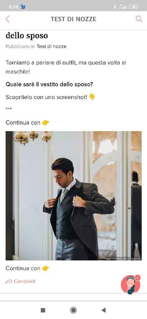 Fai lo screenshot e scopri il vestito dello sposo - 1