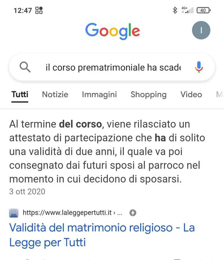 Corso prematrimoniale in anticipo - 1