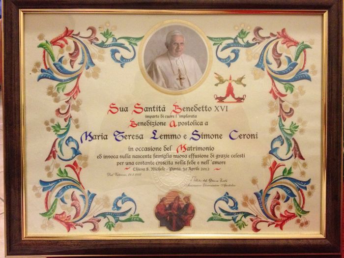 Pergamena Del Papa Per Matrimonio Benedizione apostolica - Cerimonia nuziale - Forum Matrimonio.com