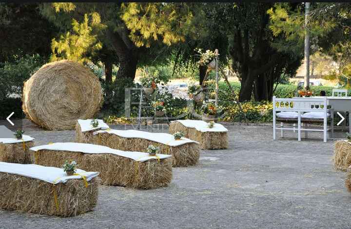 Allestimento per la cerimonia civile in giardino, sondaggio. - 1