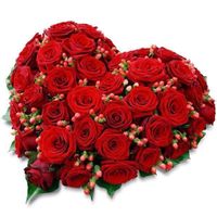 Cuore di fiori rossi
