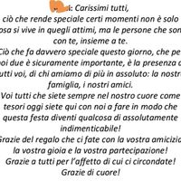 Quale frase di ringraziamento userete per i vostri invitati? - 1