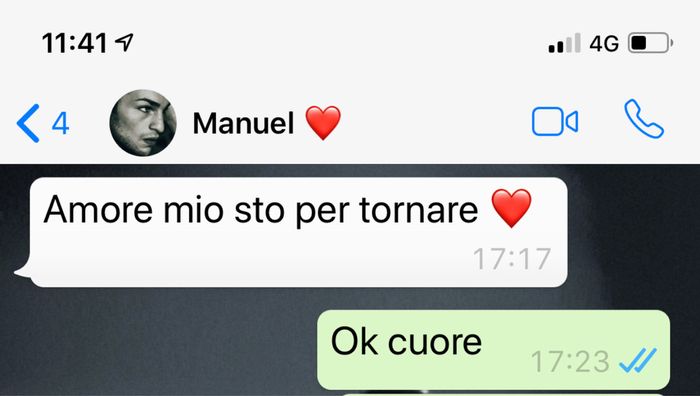 Condividi lo screenshot dell'ultimo messaggio che vi siete inviati 6