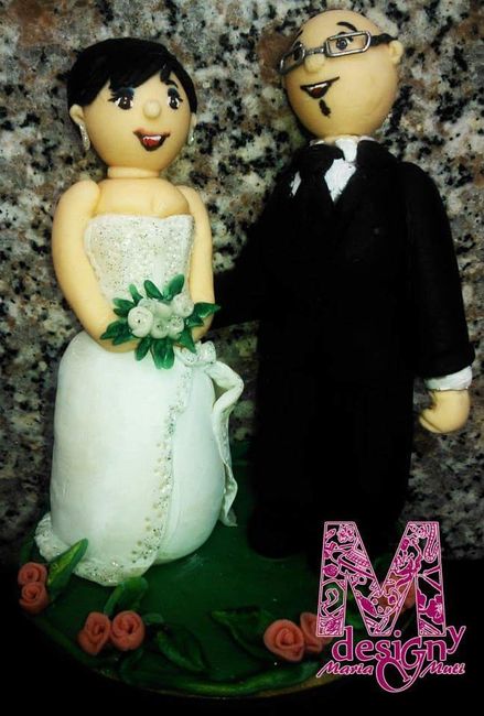 Cake topper sposini pasta di mais - 1