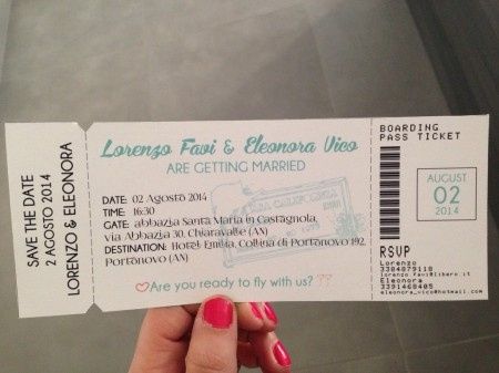 Buste formato biglietto d'aereo color tiffany - 1