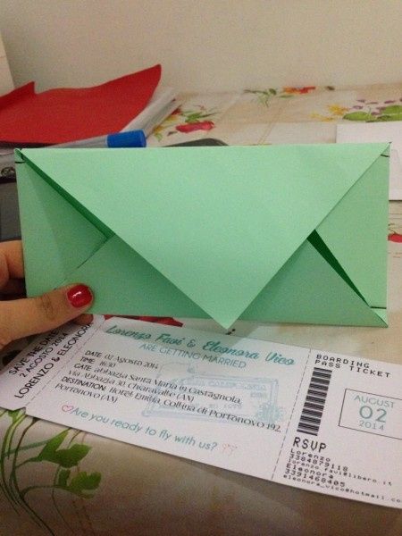 Buste formato biglietto d'aereo color tiffany - 4