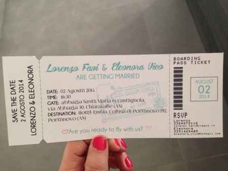 Buste formato biglietto d'aereo color tiffany - 1