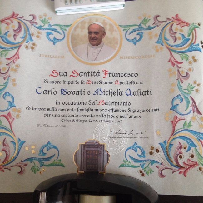 Benedizione Del Papa Su Pergamena Pergamena benedizione papale - Prima delle nozze - Forum Matrimonio.com