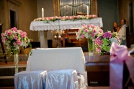 matrimonio in bianco ,rosa e verde!
