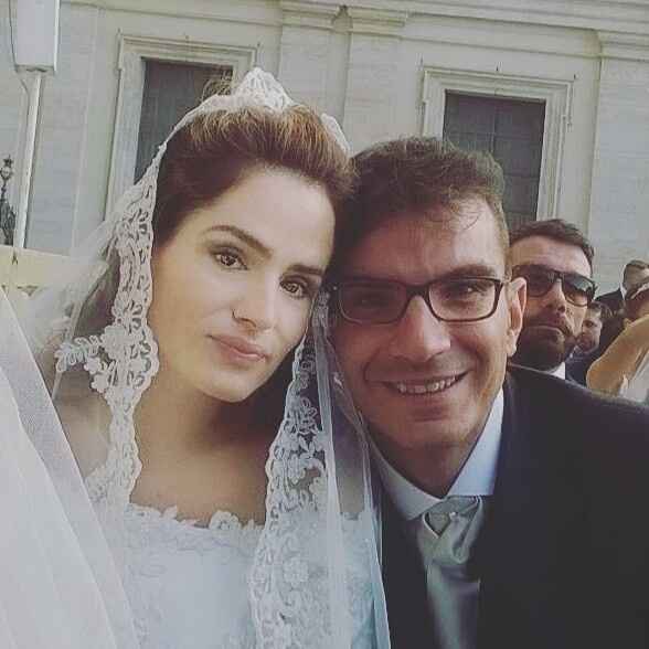 Udienza Novelli Sposi del 30 Settembre 2015 :i miei genitori seduti tra i novelli sposi