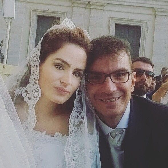 Udienza Novelli Sposi del 30 Settembre 2015 :i miei genitori seduti tra i novelli sposi