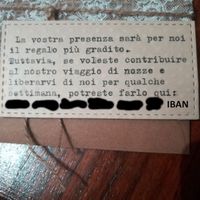 Biglietto IBAN di nozze