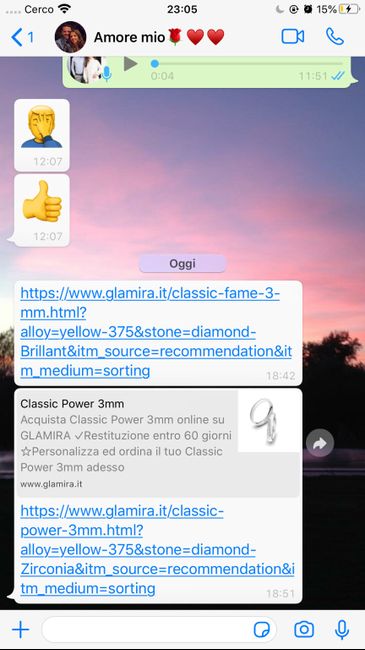 Condividi lo screenshot dell'ultimo messaggio che vi siete inviati 2