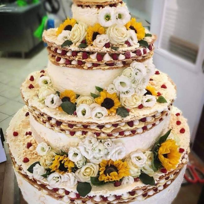 Torta nuziale tema girasoli 2