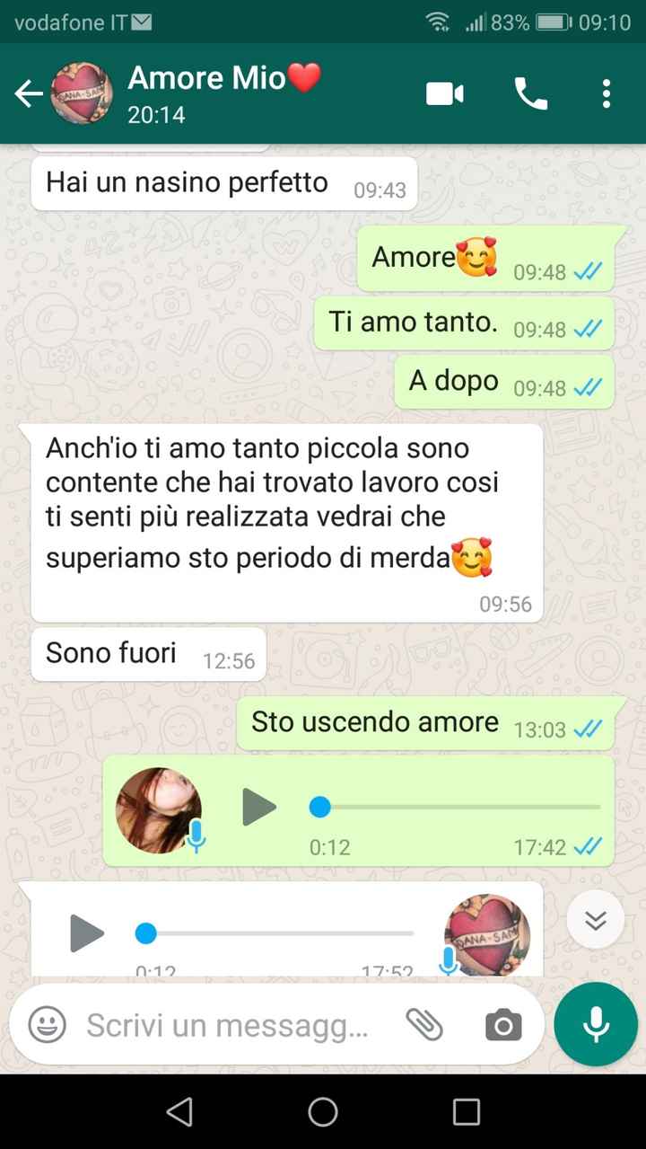 Condividi lo screenshot dell'ultimo messaggio che vi siete inviati - 1