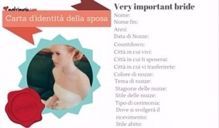 Carta d'identità della sposa - ELE