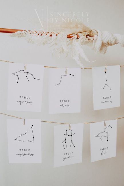 Idee matrimonio tema costellazione 13