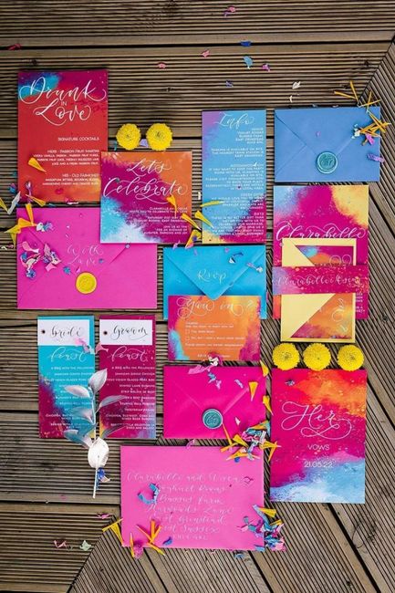 Partecipazioni tema matrimonio: colori 6