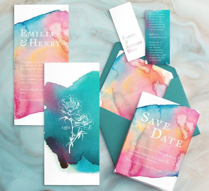 Partecipazioni tema matrimonio: colori 9