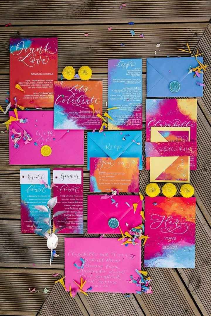 Partecipazioni tema matrimonio: colori - 2