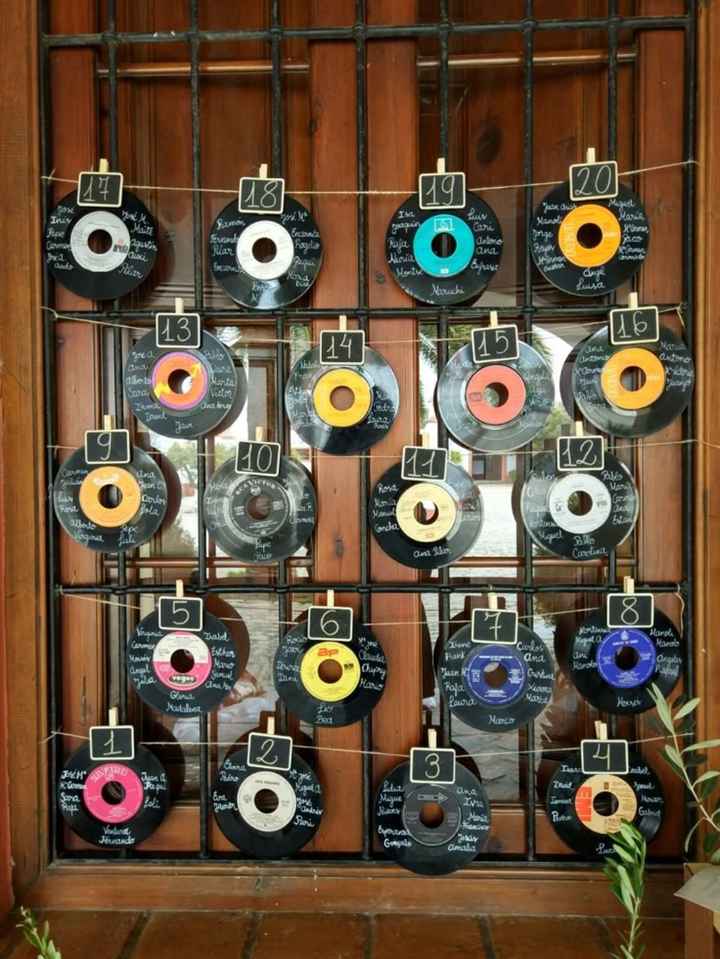 Centrotavola e tableau con vinili - 13