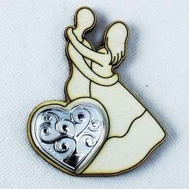 segnaposto calamita con sposi e albero della vita