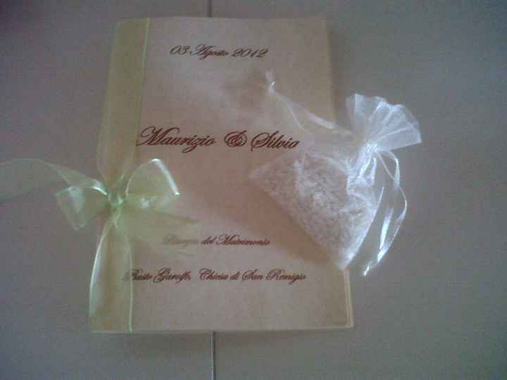 Libretto messa e sacchetto riso
