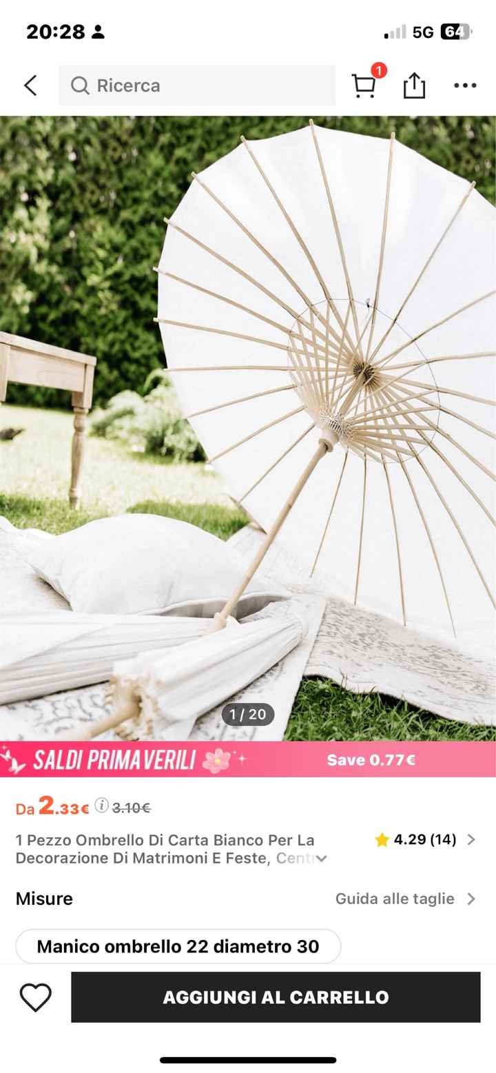 Ombrelli bianchi stile giappo per matrimonio - 1