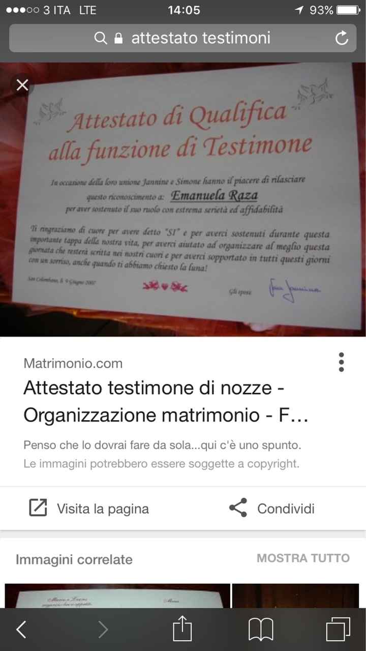 Ricordo per i testimoni - 1