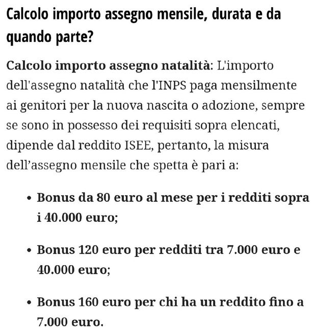 Bonus bebè 2020 variazioni rispetto al 2019. Chi ne sa qualcosa? - 1