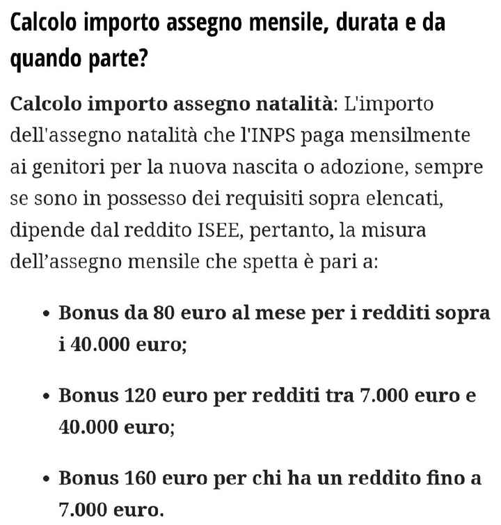 Bonus bebè 2020 variazioni rispetto al 2019. Chi ne sa qualcosa? - 1