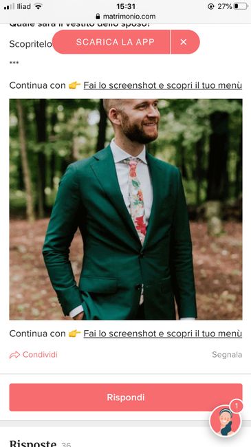 Fai lo screenshot e scopri il vestito dello sposo - 1