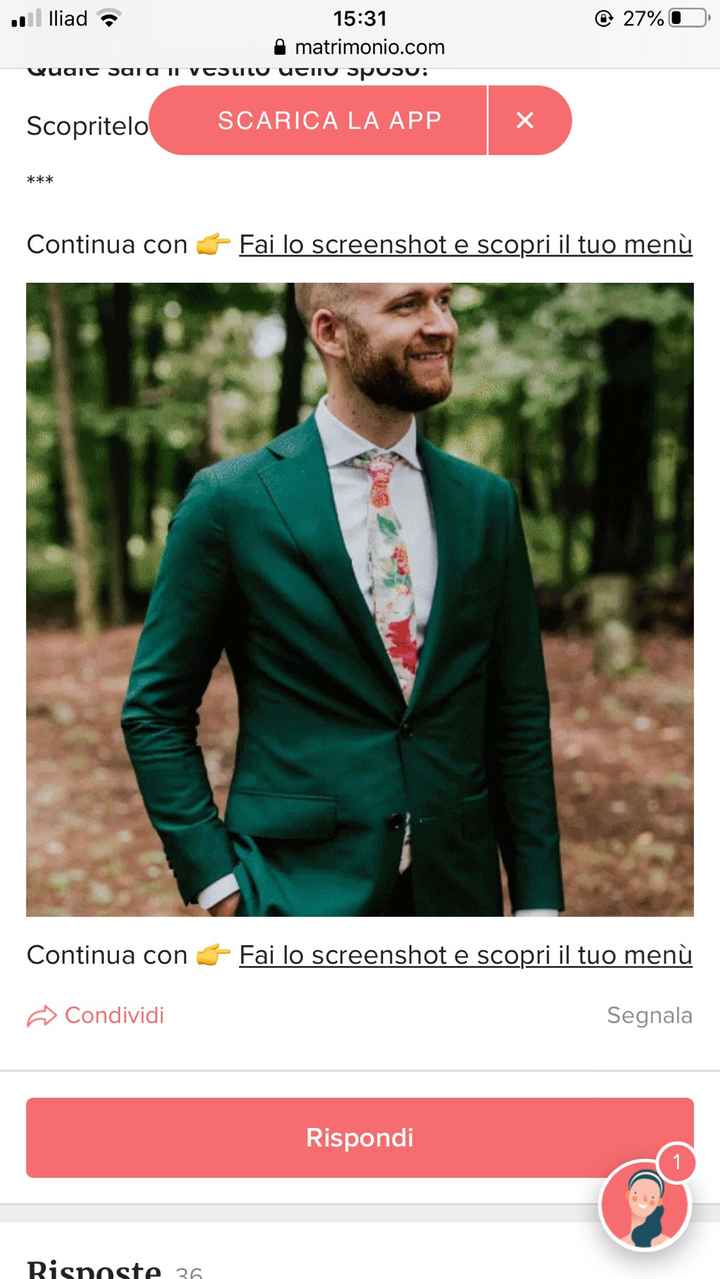 Fai lo screenshot e scopri il vestito dello sposo 24