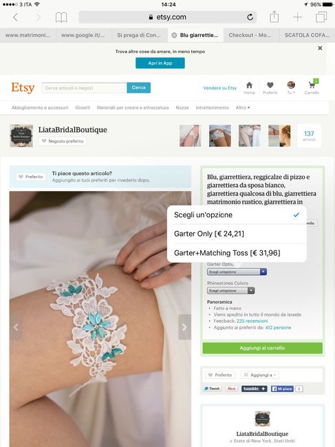 La mia giarrettiera di pizzo e inserti turchesi