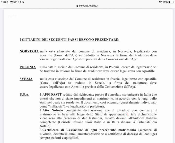 Rito civile e quale documenti presentare se lui non è italiano - 1