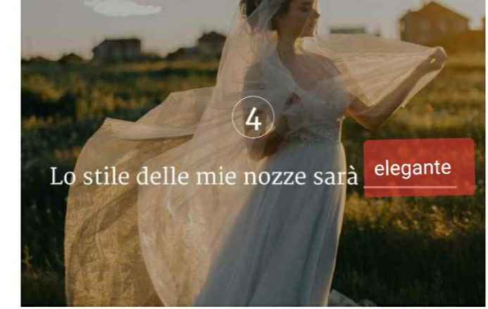 Lo stile delle mie nozze sarà ____ - 1